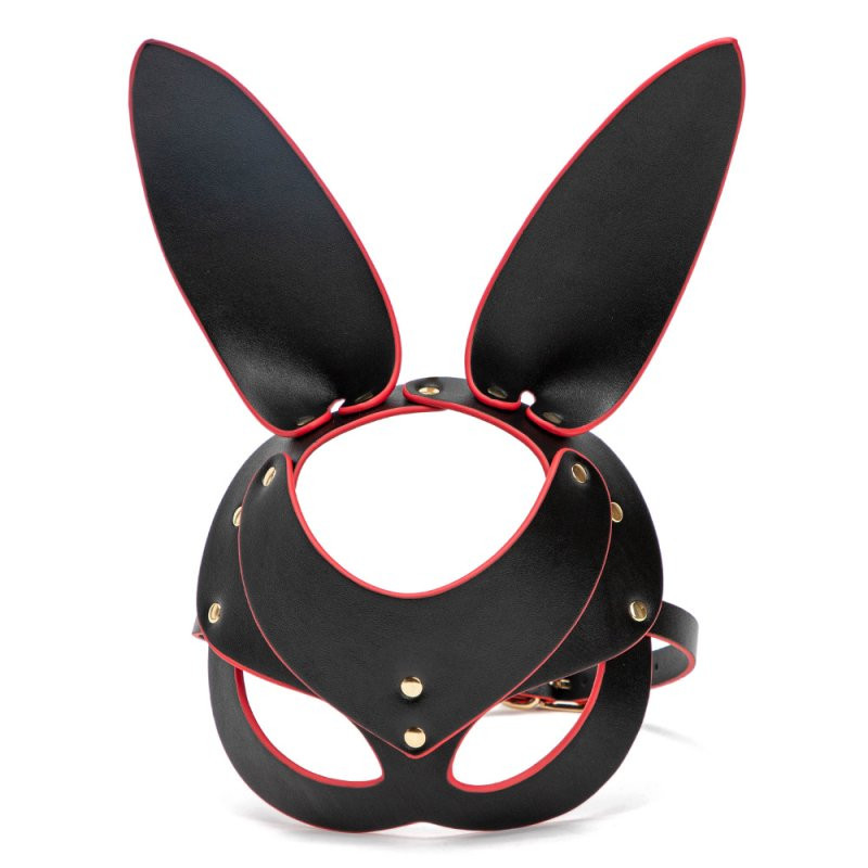 LuxuryFantasy Masque de Lapin Punk Rabbit Noir et Rouge